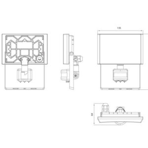 Alternative view of AIRFLOOD PIR 20W BK