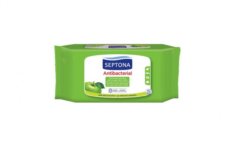 SEPTONA KOSTEUSPYYHE 60KPL VIHREÄ OMENA