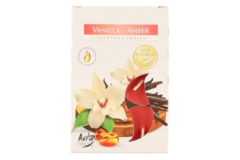 TUOKSULÄMPÖKYNTTILÄ VANILLA-AMBER 6KPL