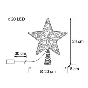 Alternative view of AIRAM LUCIA LED-TÄHTI KULTA D20CM B/O