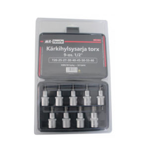 KÄRKIHYLSYSARJA TORX 9-OS 1/2" T20-60