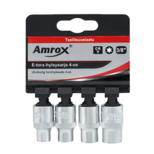 E-TORX HYLSYSARJA 3/8" 4-OS